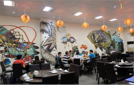 东山海鲜餐厅墙体彩绘